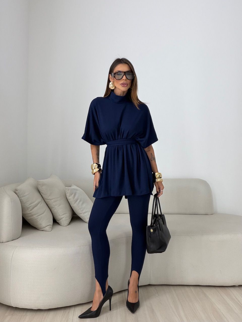 CONJUNTO IOLANDA FAIXA MARINHO - 0078850055 - CAROLLA FERRARO