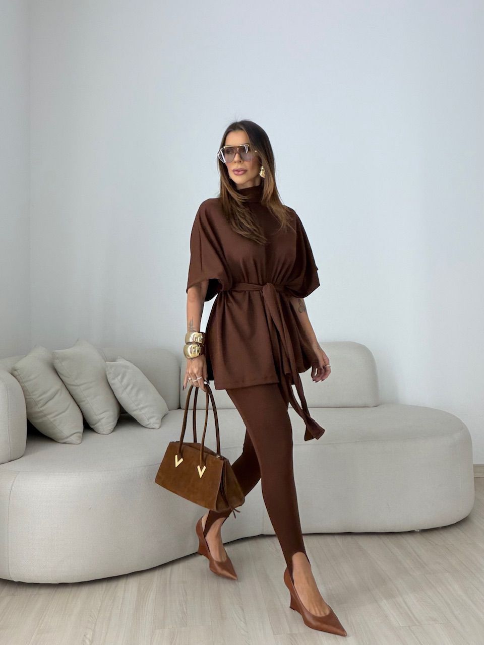 CONJUNTO IOLANDA FAIXA MARROM