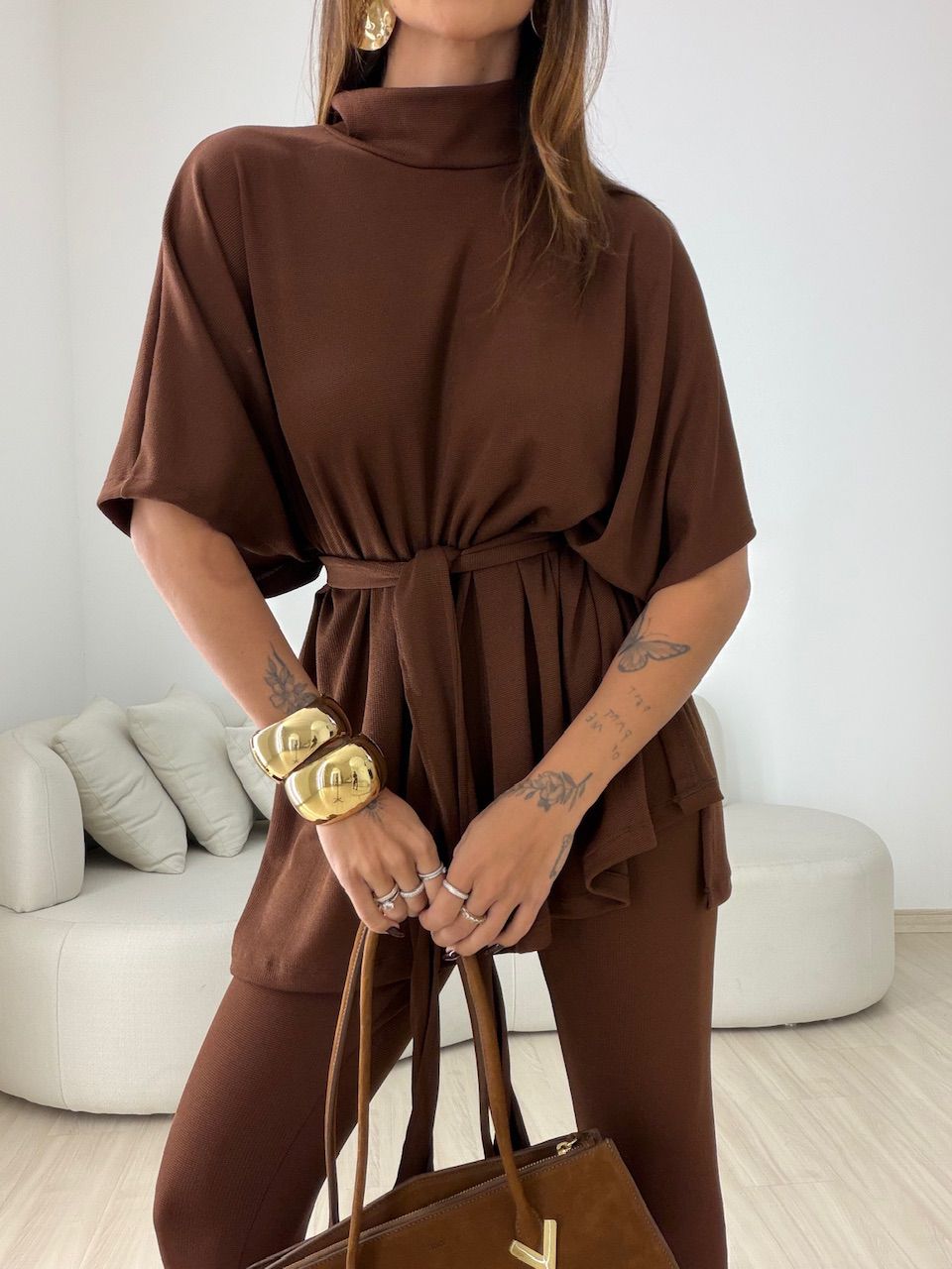 CONJUNTO IOLANDA FAIXA MARROM