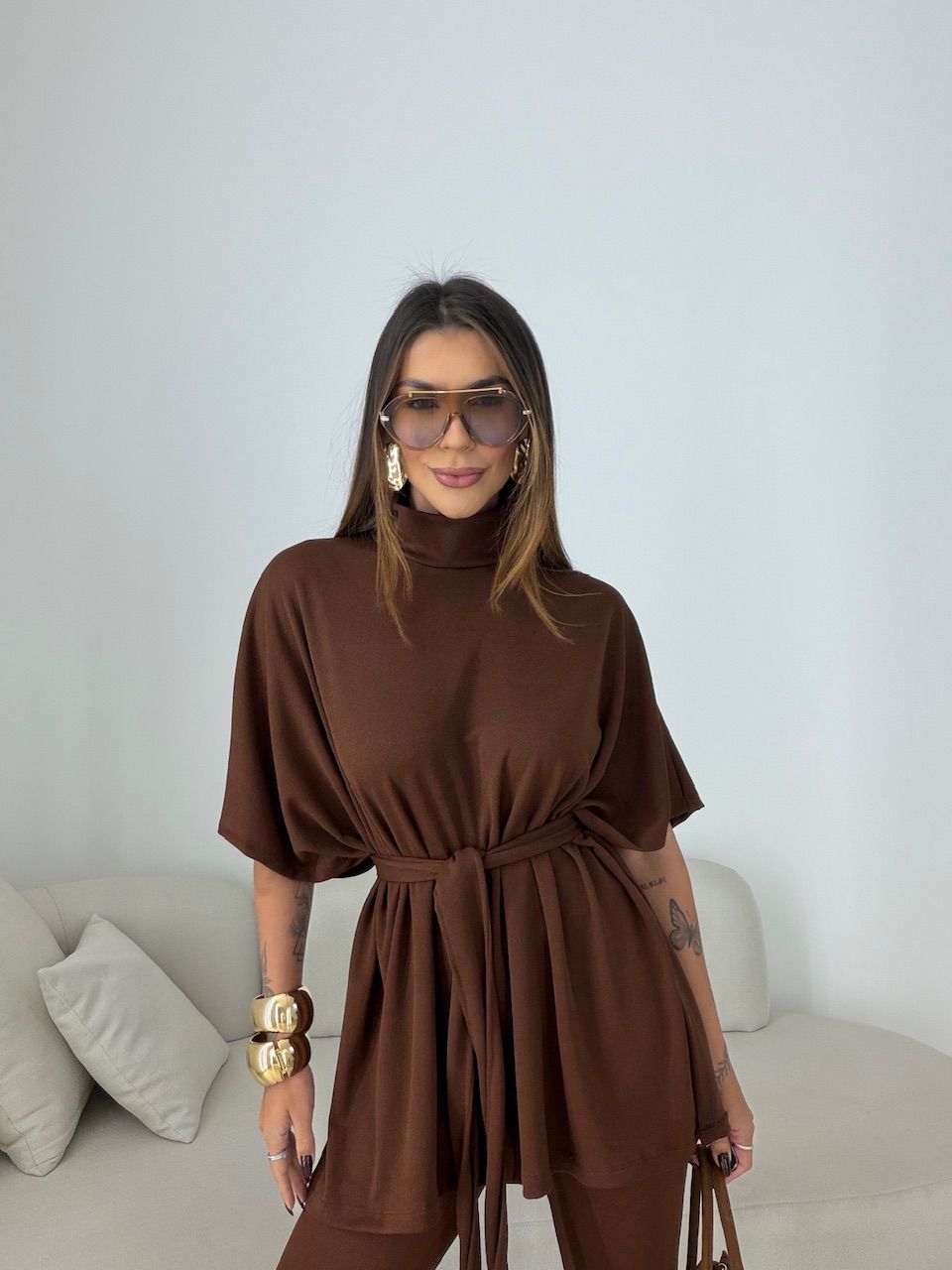 CONJUNTO IOLANDA FAIXA MARROM