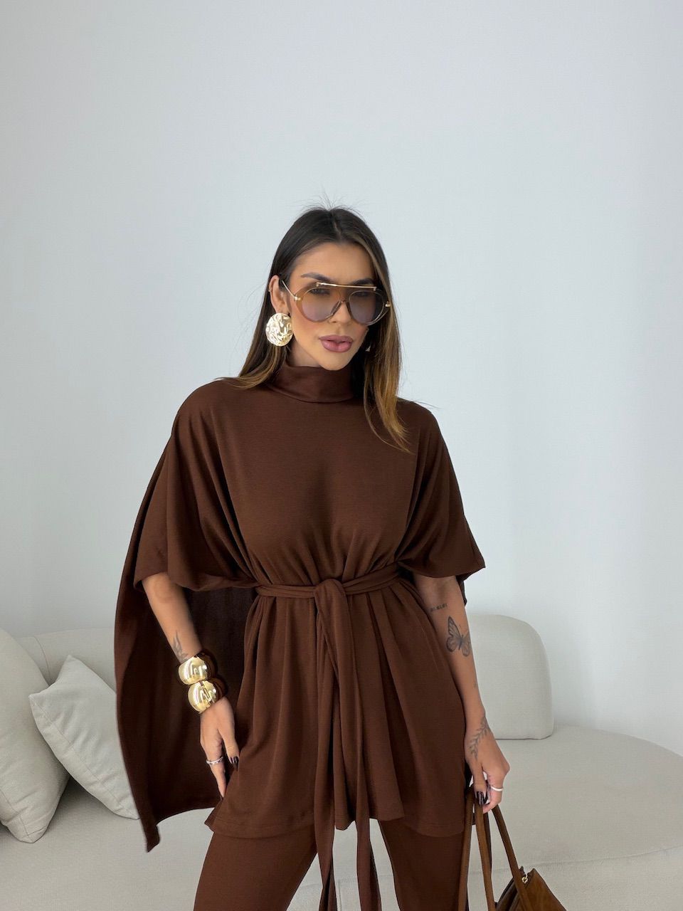 CONJUNTO IOLANDA FAIXA MARROM