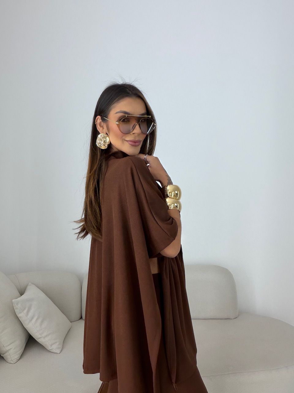 CONJUNTO IOLANDA FAIXA MARROM