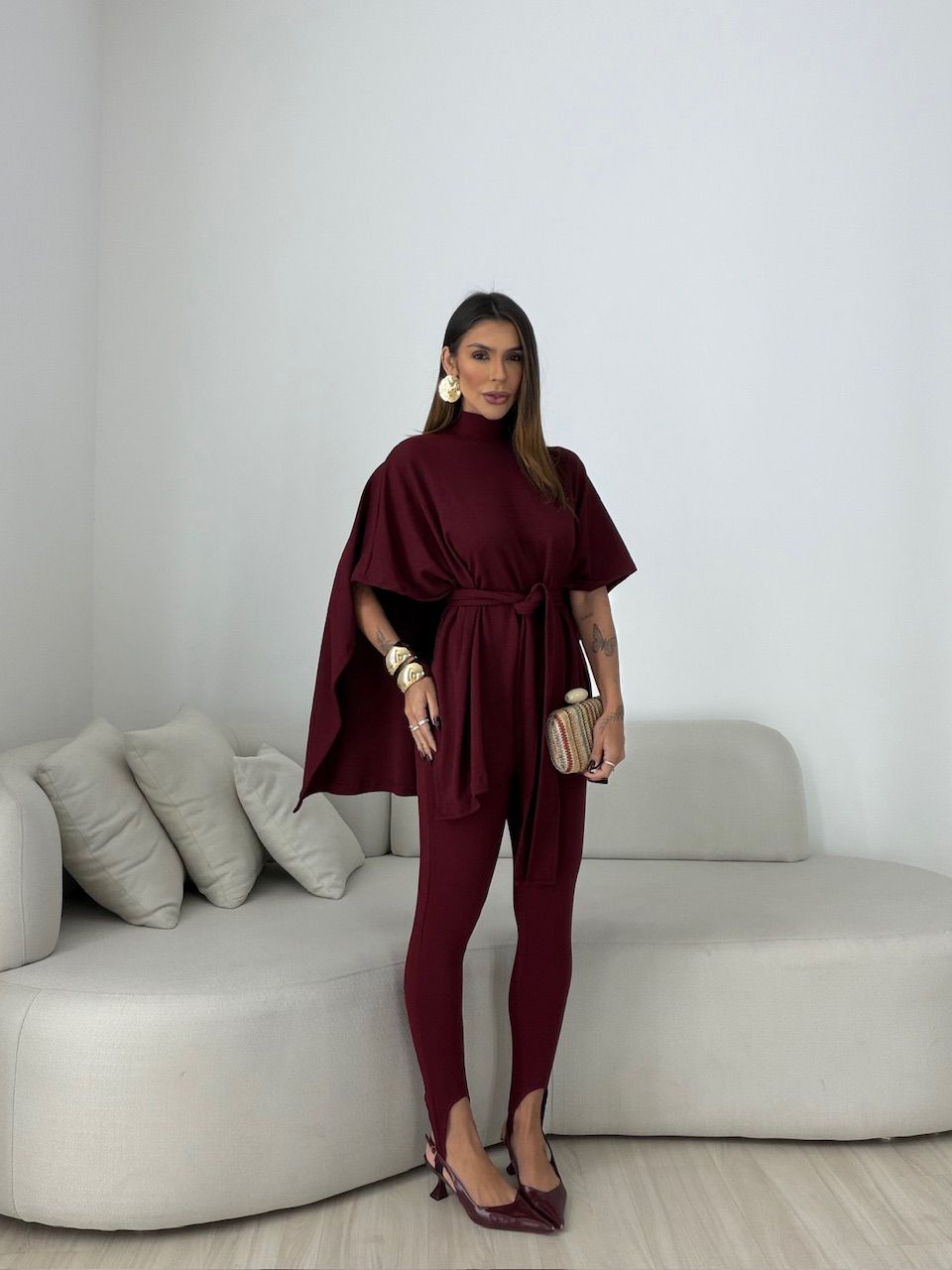 CONJUNTO IOLANDA FAIXA VINHO - 0078850168 - CAROLLA FERRARO