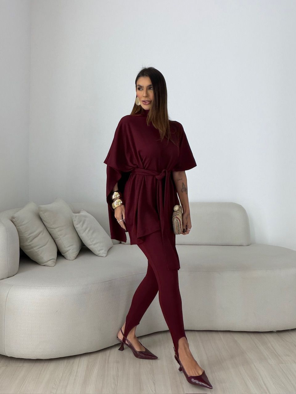 CONJUNTO IOLANDA FAIXA VINHO