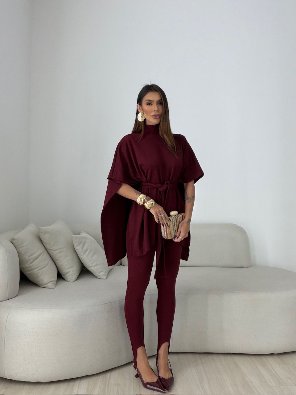 CONJUNTO IOLANDA FAIXA VINHO