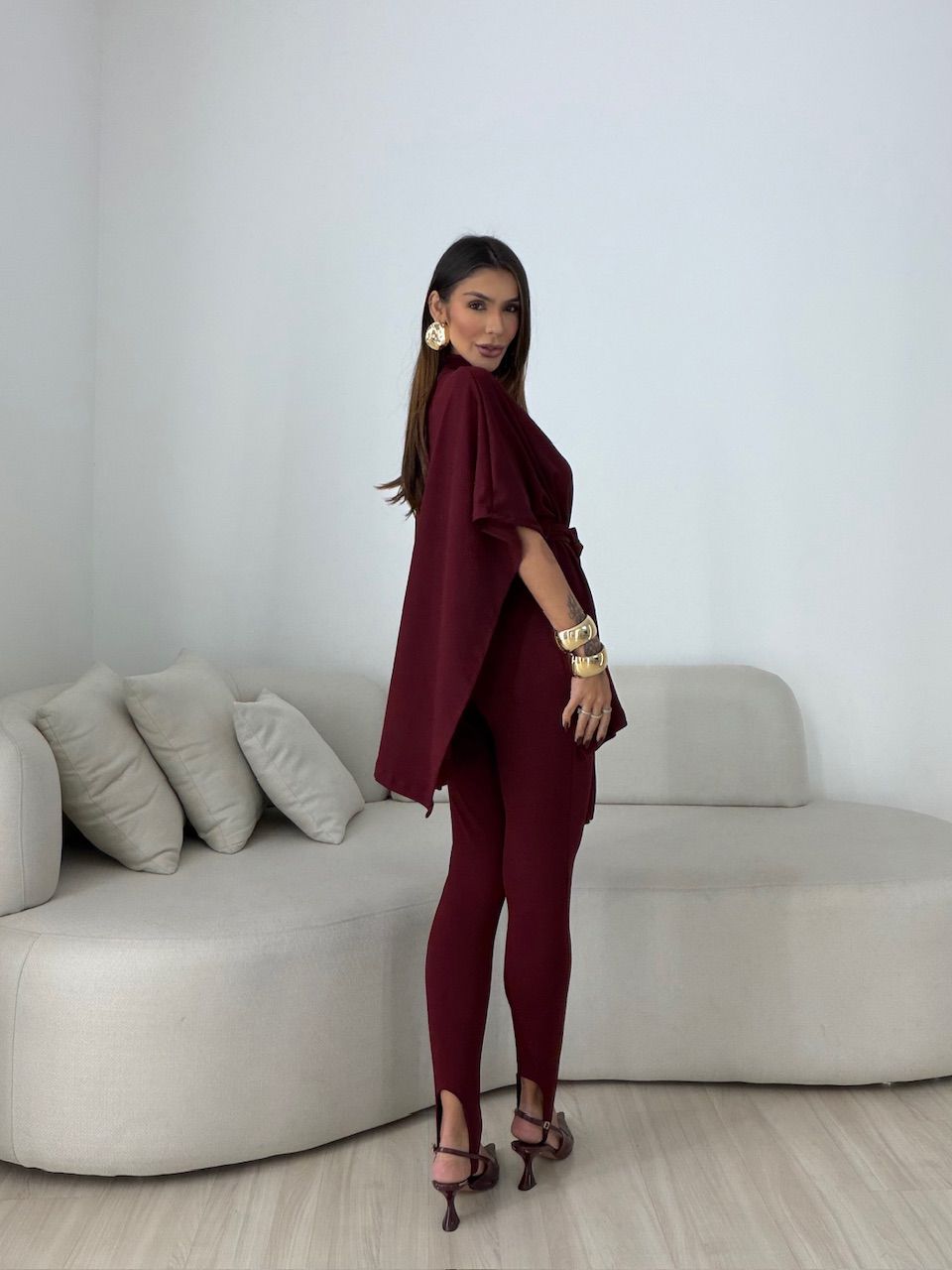 CONJUNTO IOLANDA FAIXA VINHO