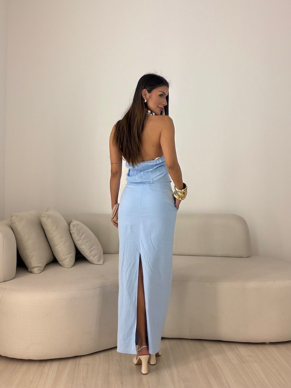CONJUNTO JAMILE SAIA LONGA AZUL
