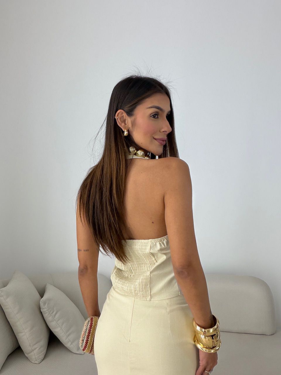 CONJUNTO JAMILE SAIA LONGA CREME