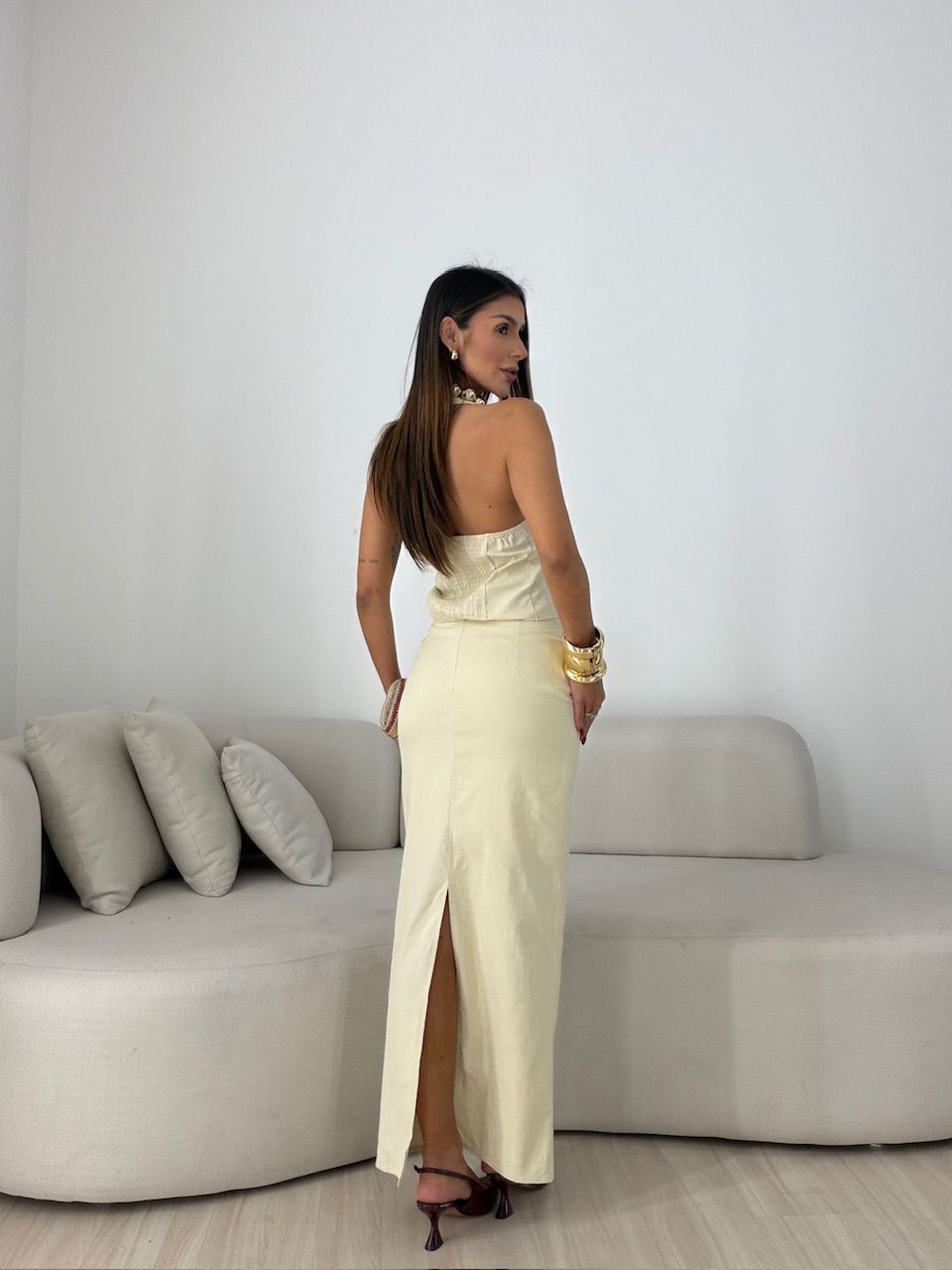 CONJUNTO JAMILE SAIA LONGA CREME