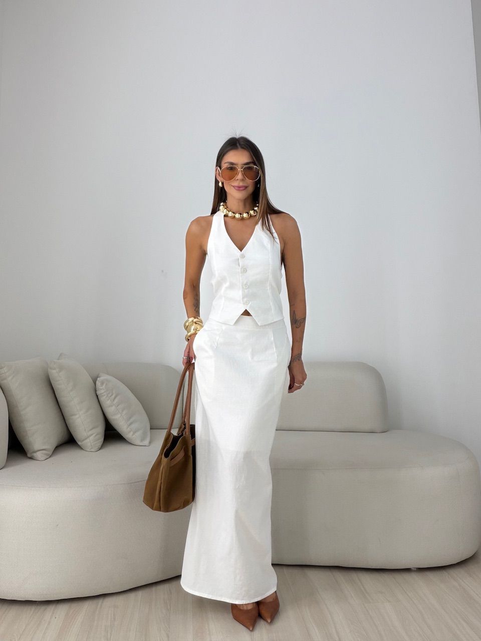 CONJUNTO JAMILE SAIA LONGA OFF - 0078810048 - CAROLLA FERRARO