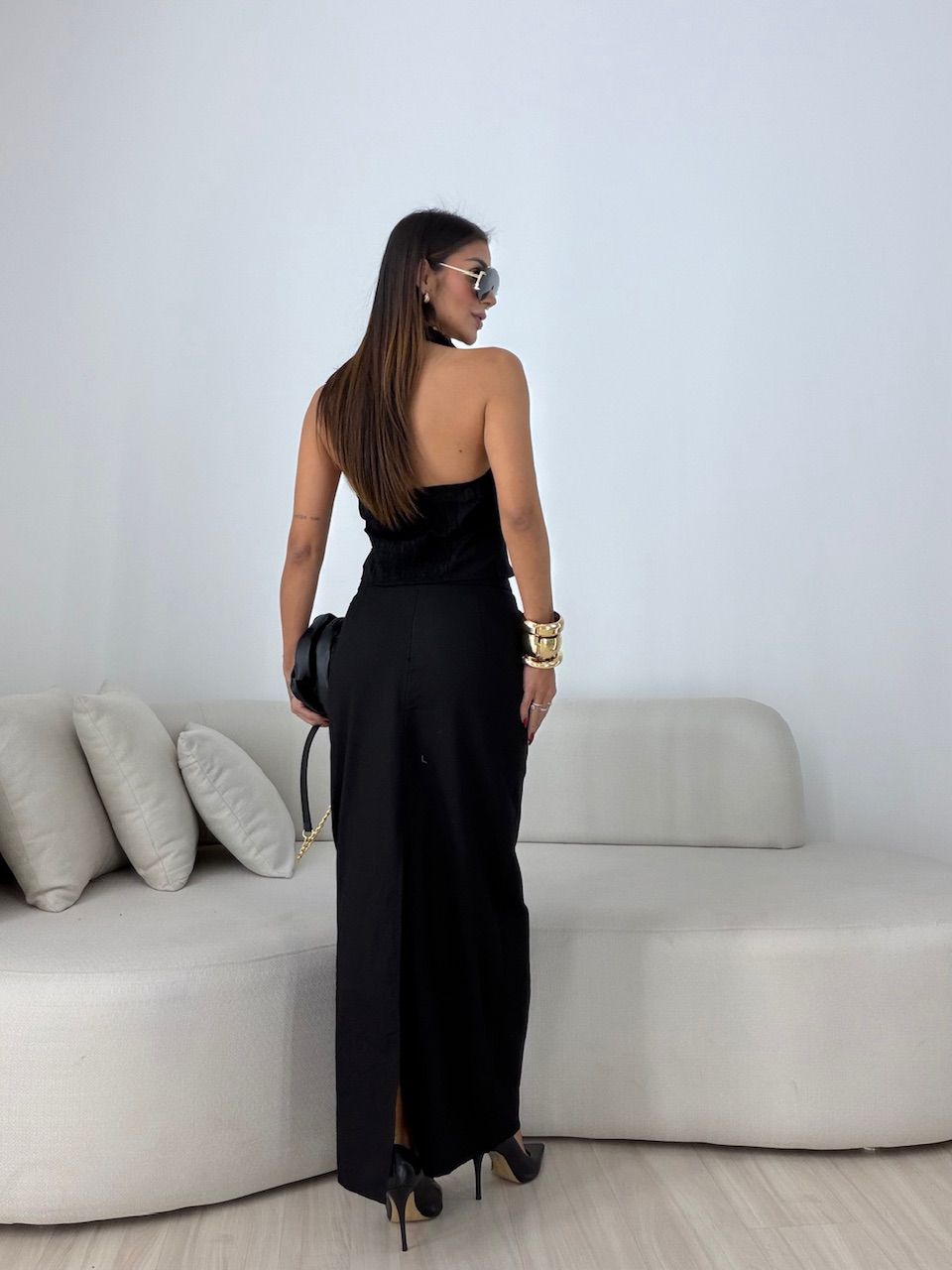 CONJUNTO JAMILE SAIA LONGA PRETO