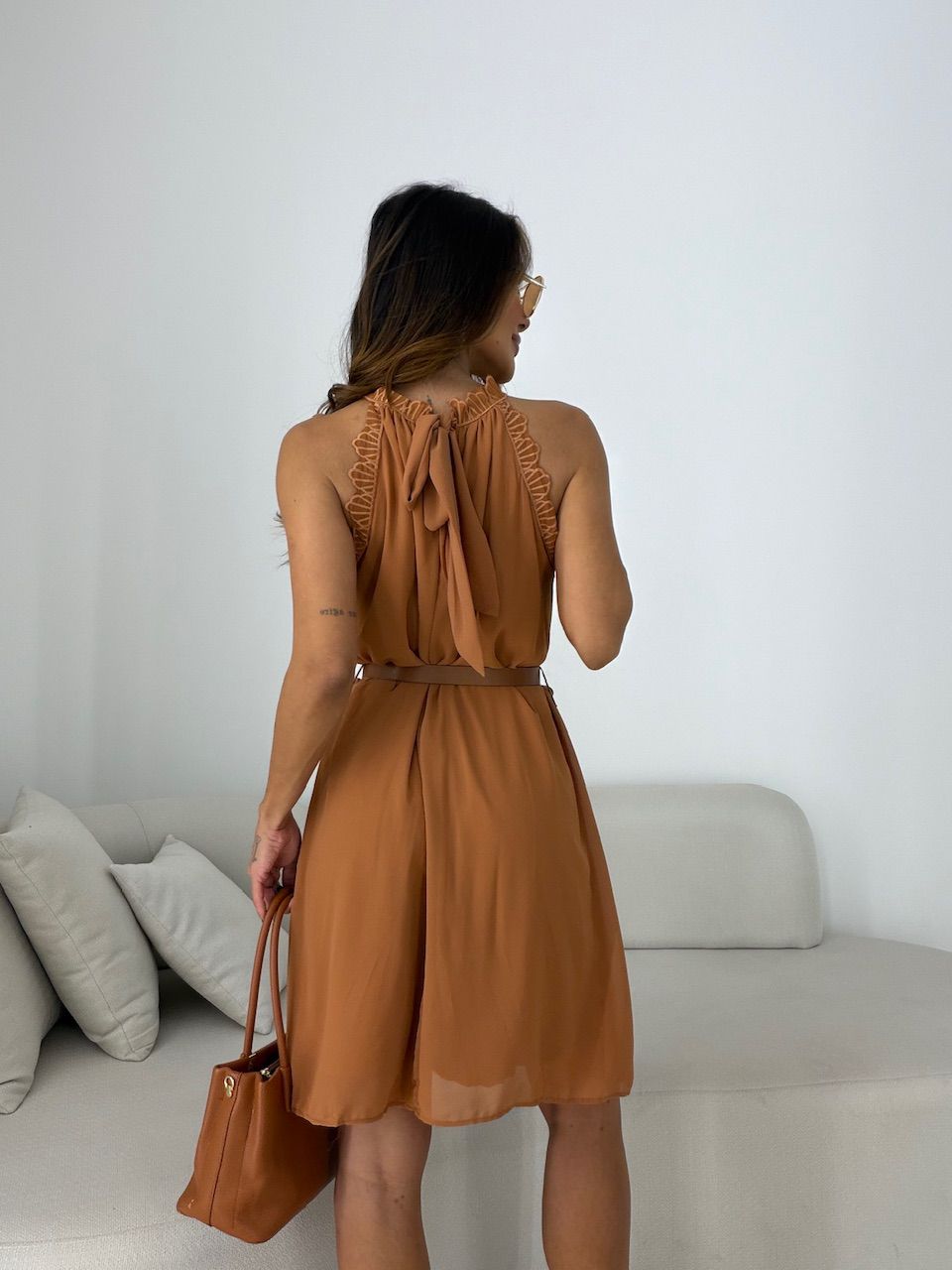 VESTIDO JORDANA RENDA TERRA COTA 