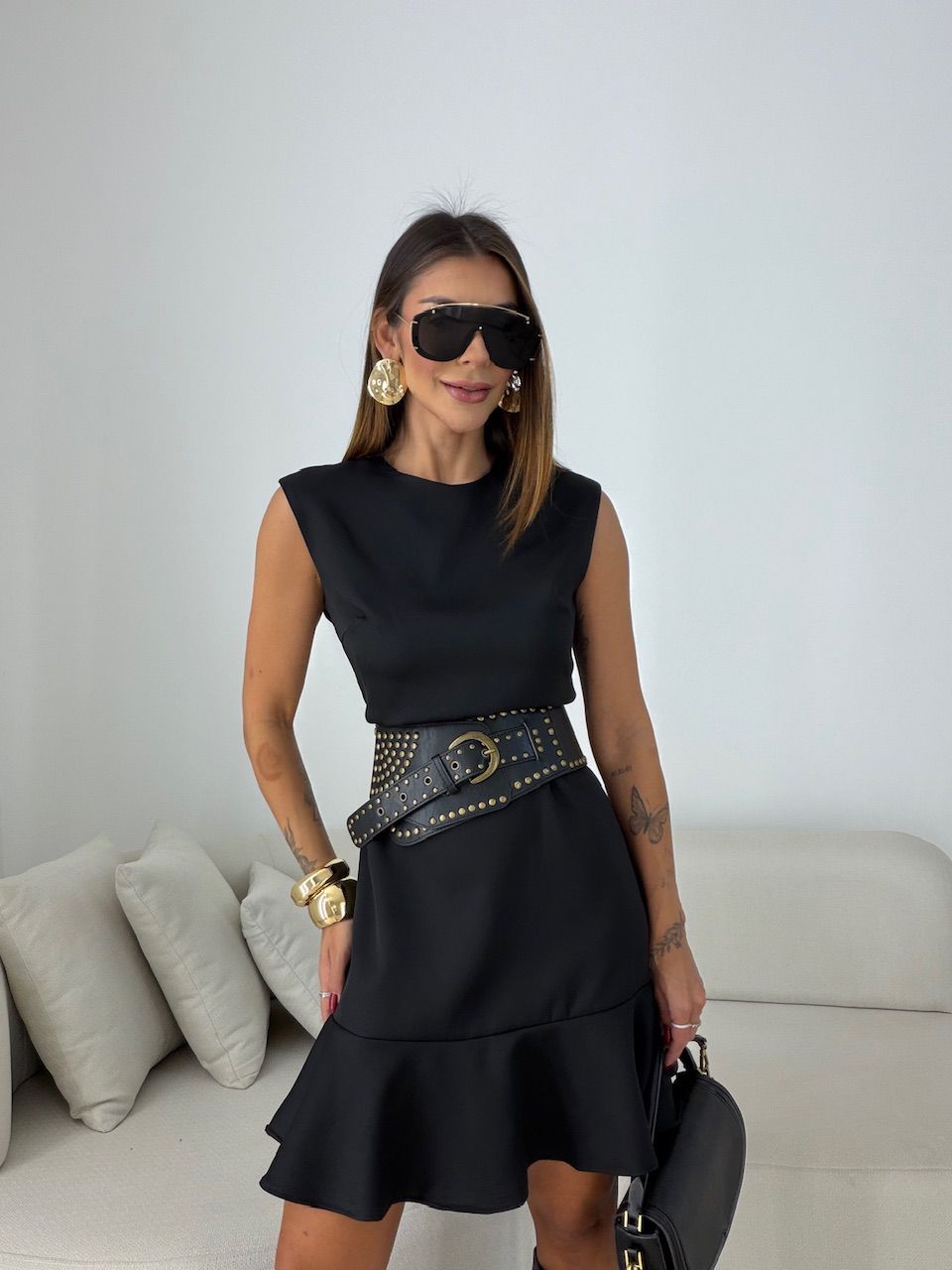 VESTIDO MICAELA CURTO PRETO - 0078790032 - CAROLLA FERRARO