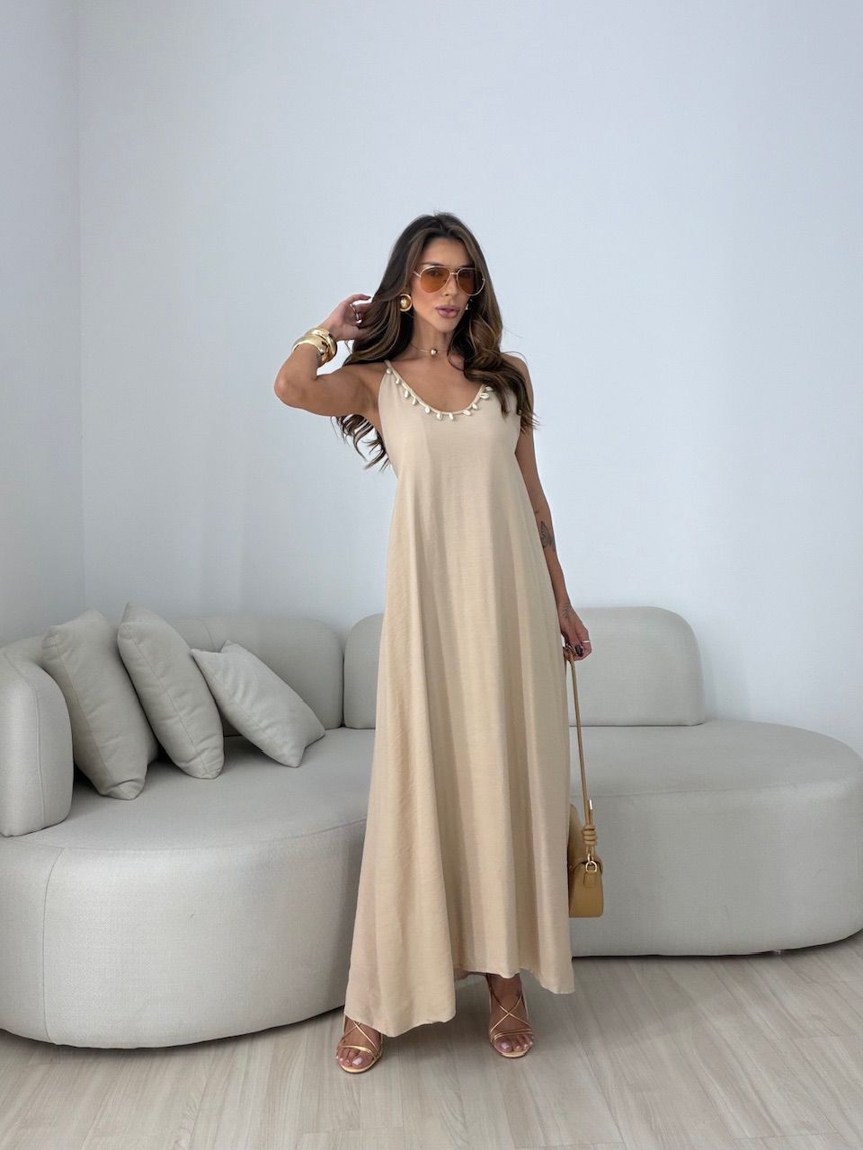 VESTIDO MORGANA CONCHA NUDE