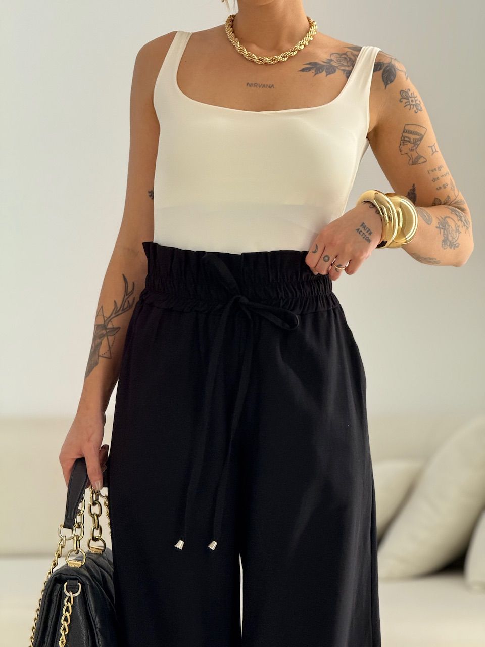 CALÇA MEL LASTEX PRETA