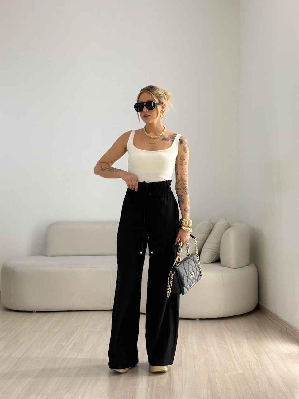 CALÇA MEL LASTEX PRETA