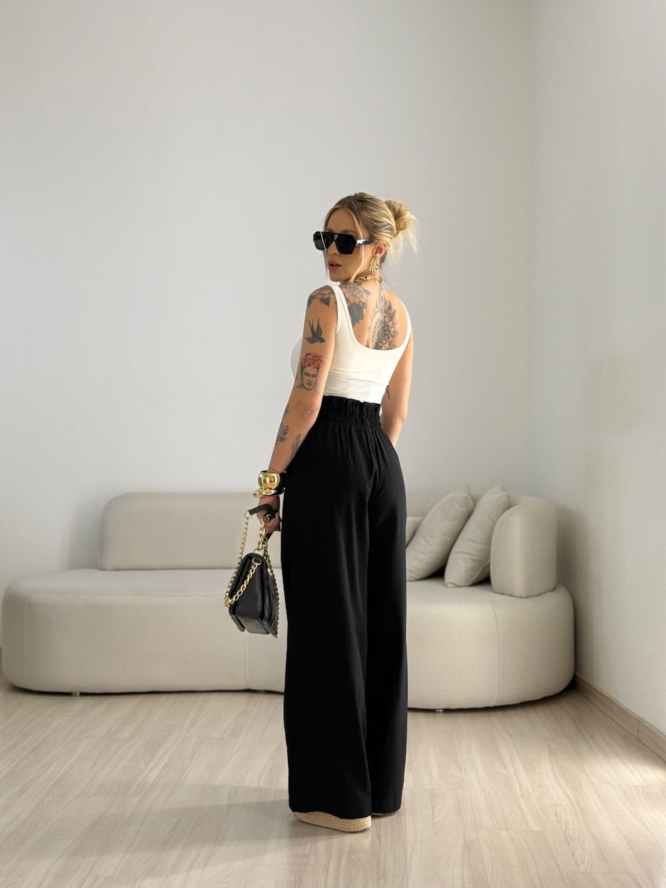 CALÇA MEL LASTEX PRETA