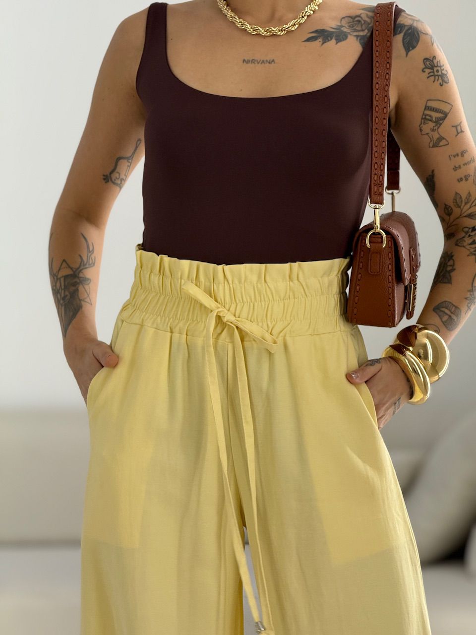 CALÇA MEL LASTEX YELLOW BUTTER