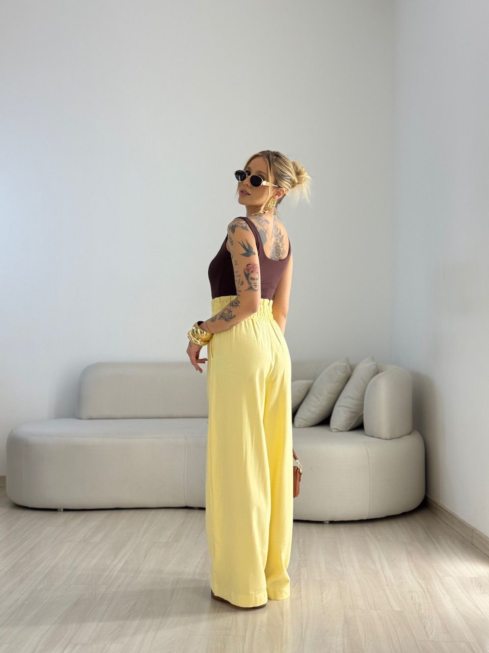 CALÇA MEL LASTEX YELLOW BUTTER