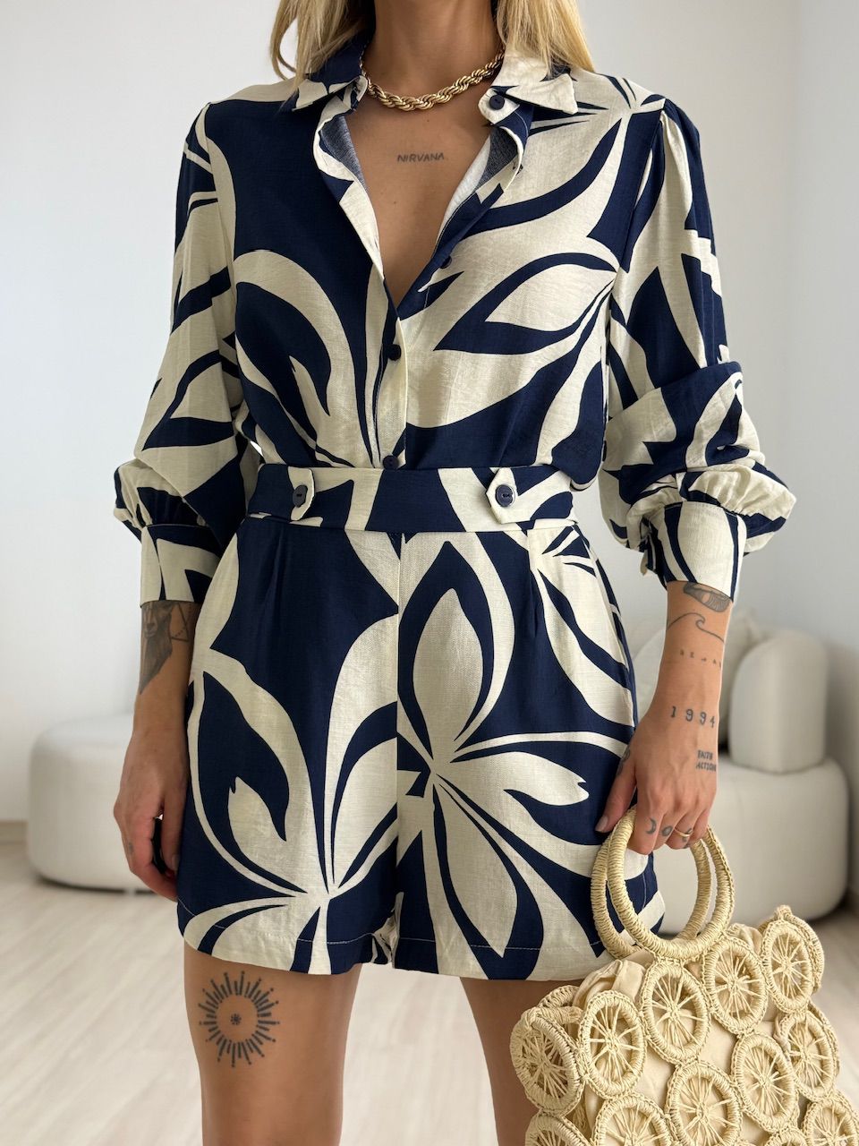 CONJUNTO LOLA ESTAMPADO MARINHO