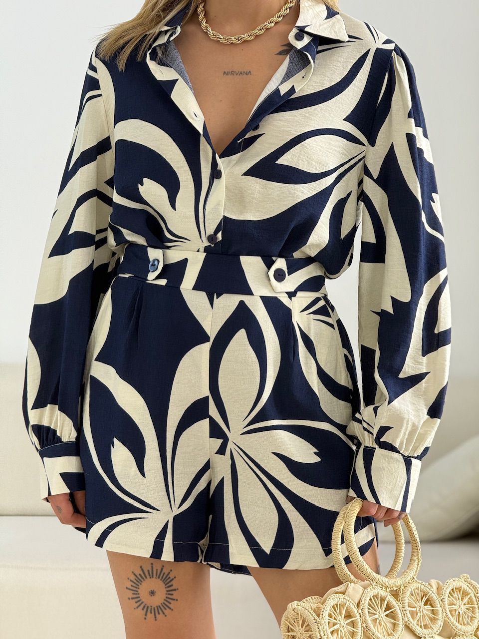 CONJUNTO LOLA ESTAMPADO MARINHO