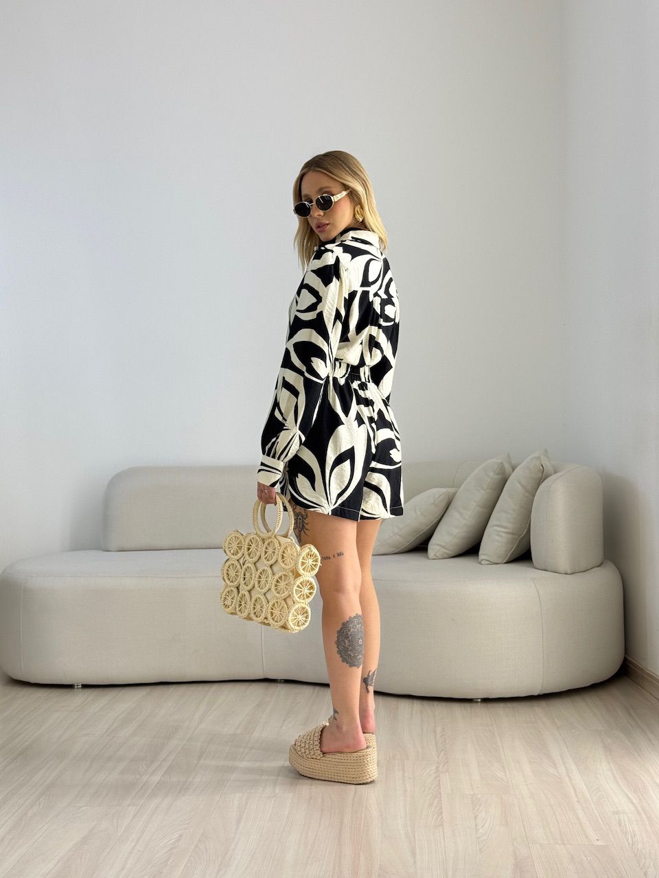 CONJUNTO LOLA ESTAMPADO PRETO