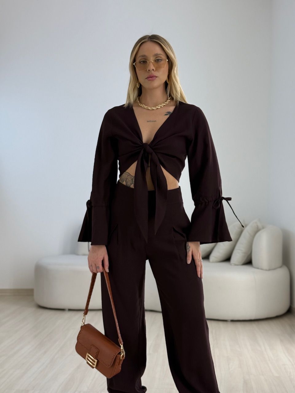 CONJUNTO MADONNA AMARRAÇÃO CAFÉ