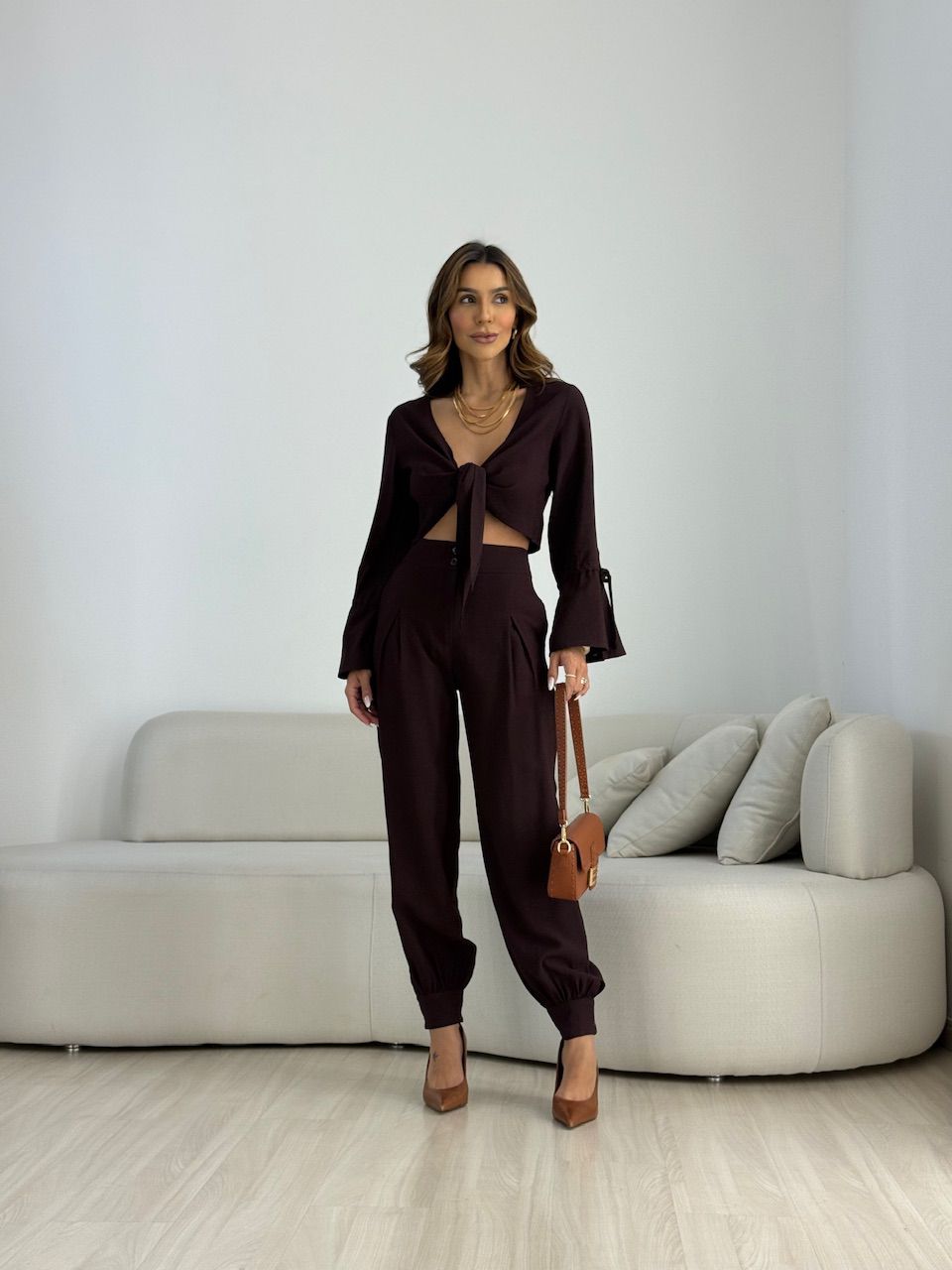 CONJUNTO MADONNA AMARRAÇÃO CAFÉ