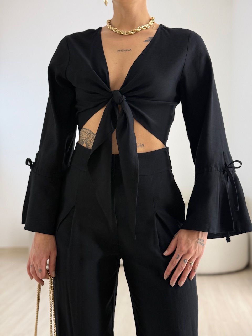 CONJUNTO MADONNA AMARRAÇÃO PRETO