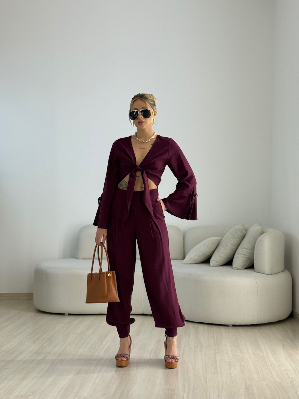 CONJUNTO MADONNA AMARRAÇÃO VINHO