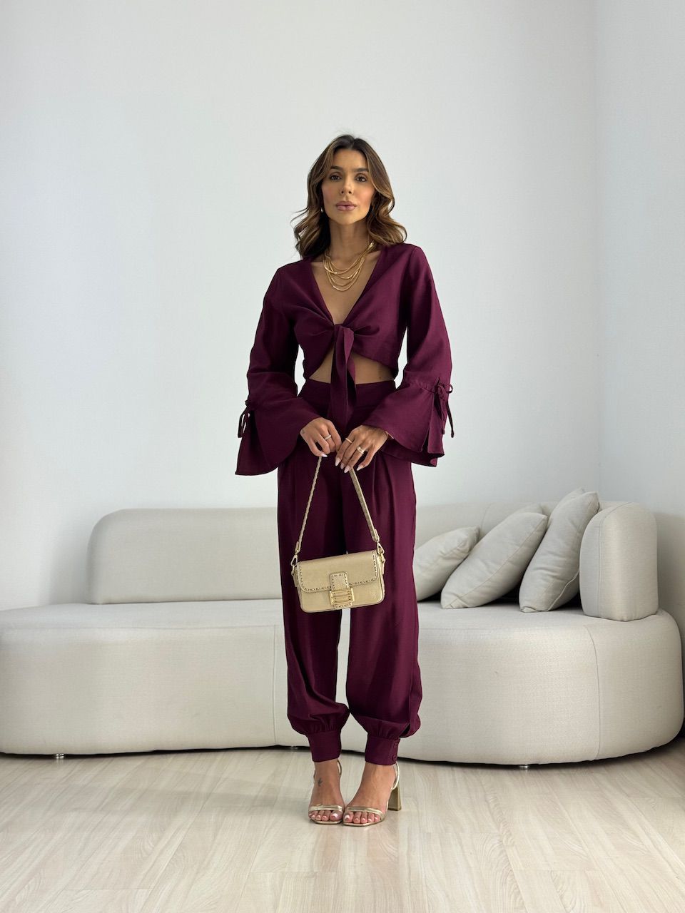 CONJUNTO MADONNA AMARRAÇÃO VINHO