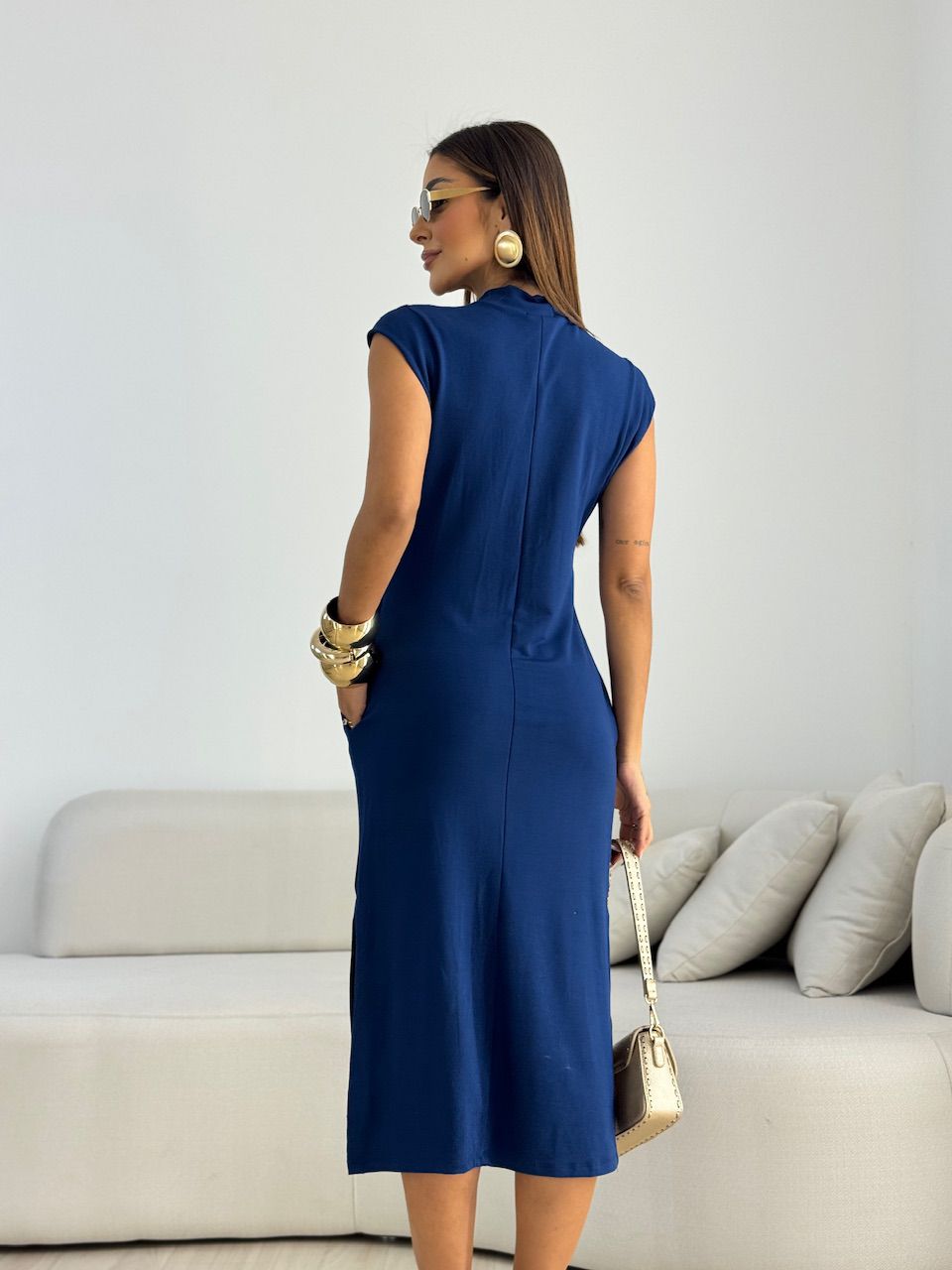 VESTIDO BABI CAVADO MARINHO