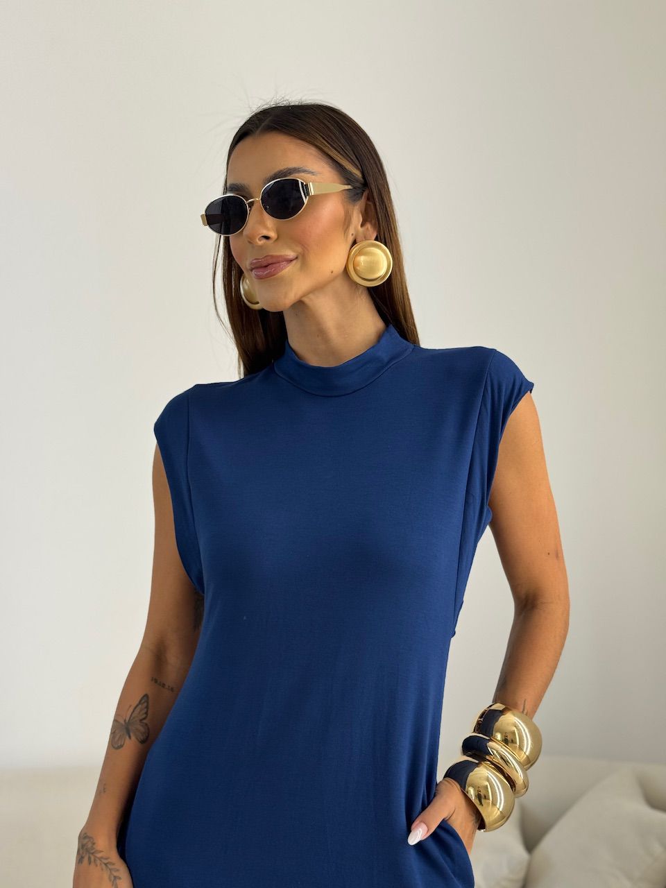 VESTIDO BABI CAVADO MARINHO