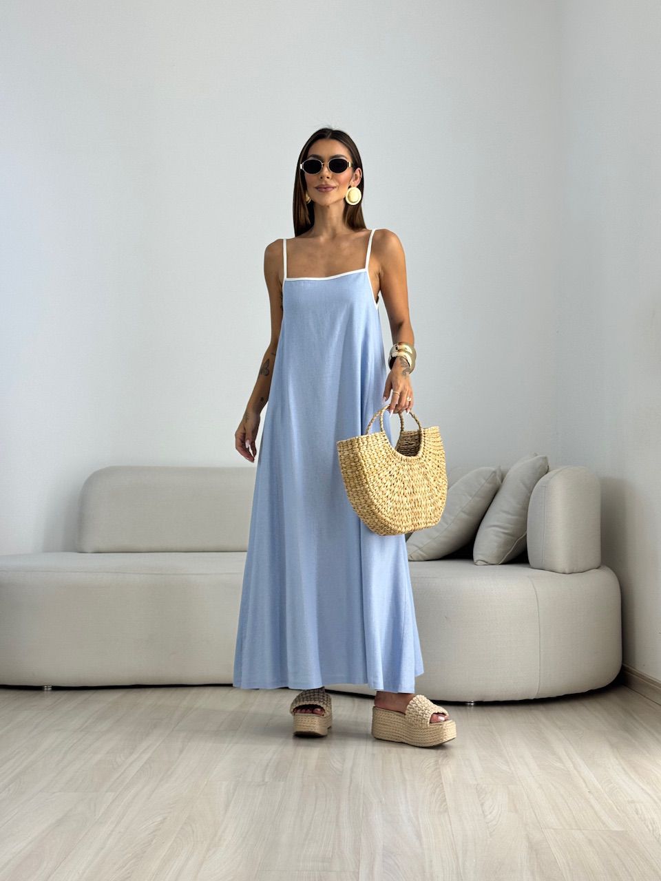 VESTIDO DIANA VIÉS AZUL
