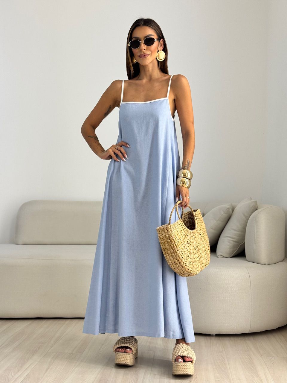 VESTIDO DIANA VIÉS AZUL