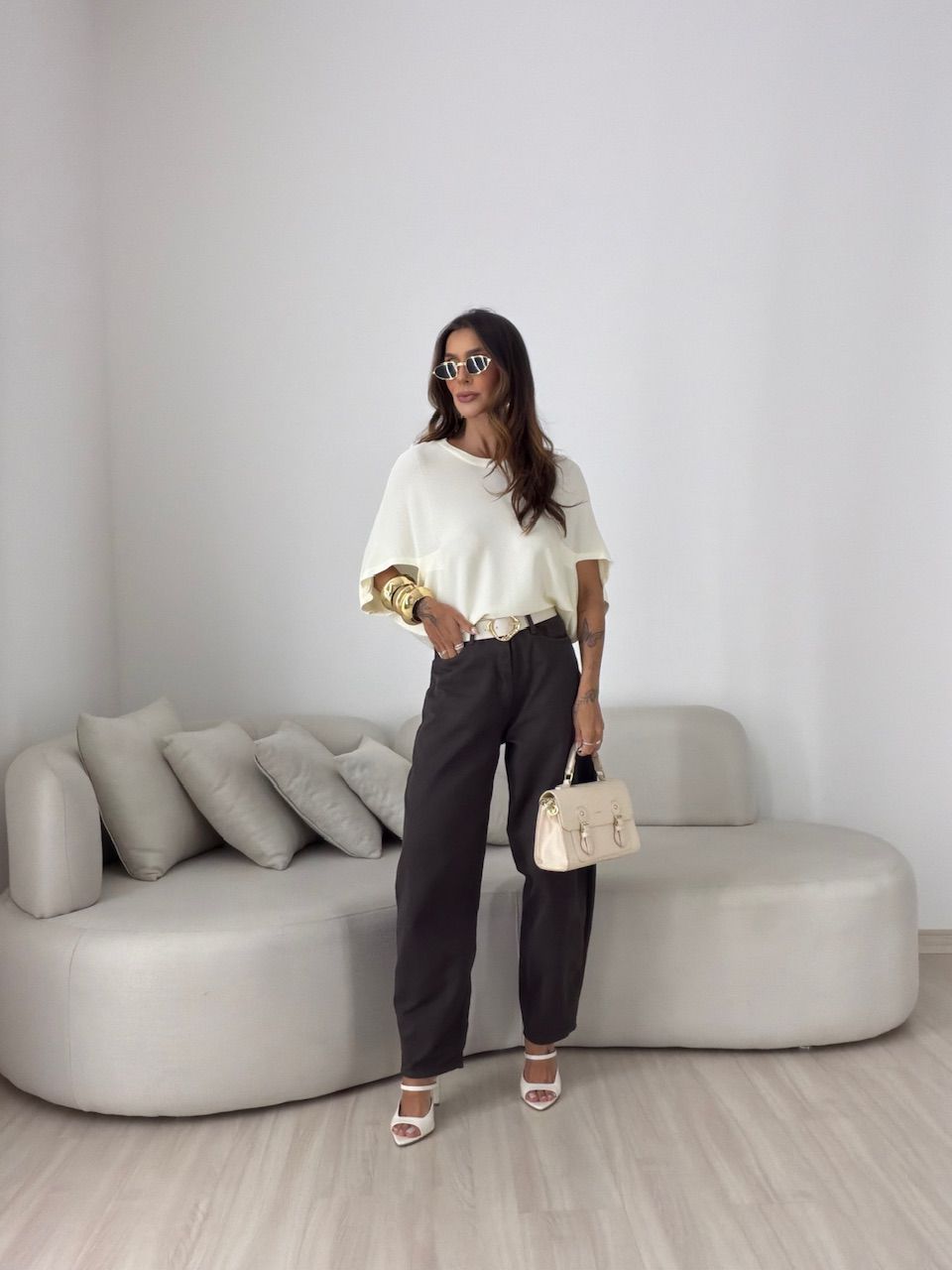 BLUSA GIANA MANGA MORCEGO CREME