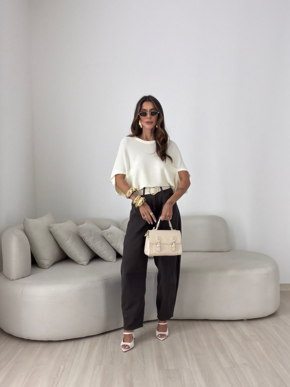 BLUSA GIANA MANGA MORCEGO CREME