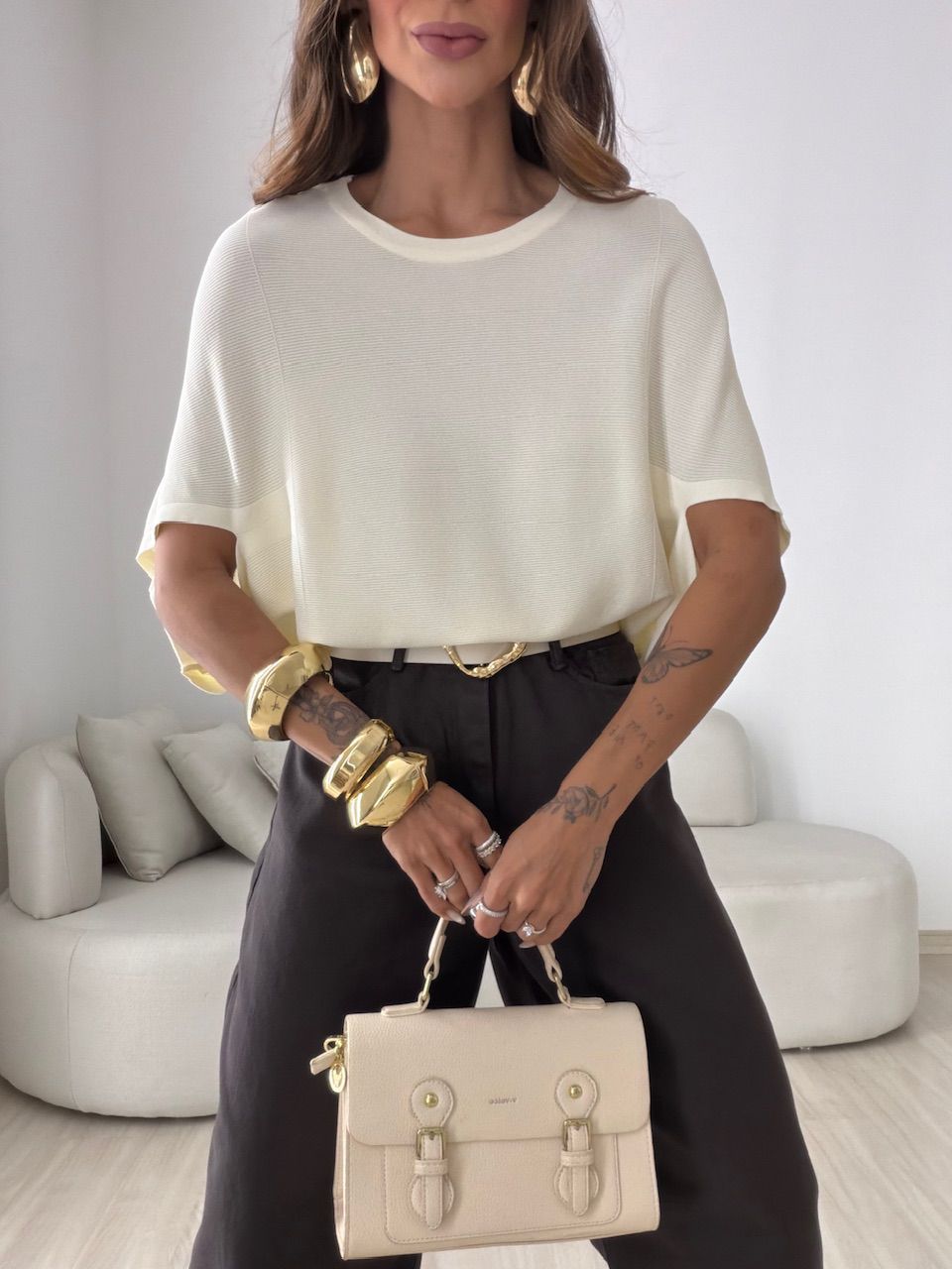 BLUSA GIANA MANGA MORCEGO CREME