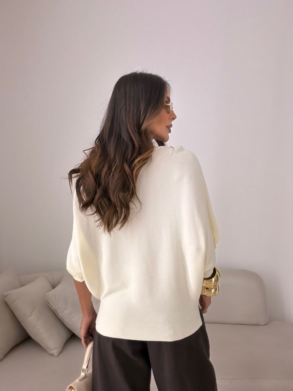 BLUSA GIANA MANGA MORCEGO CREME