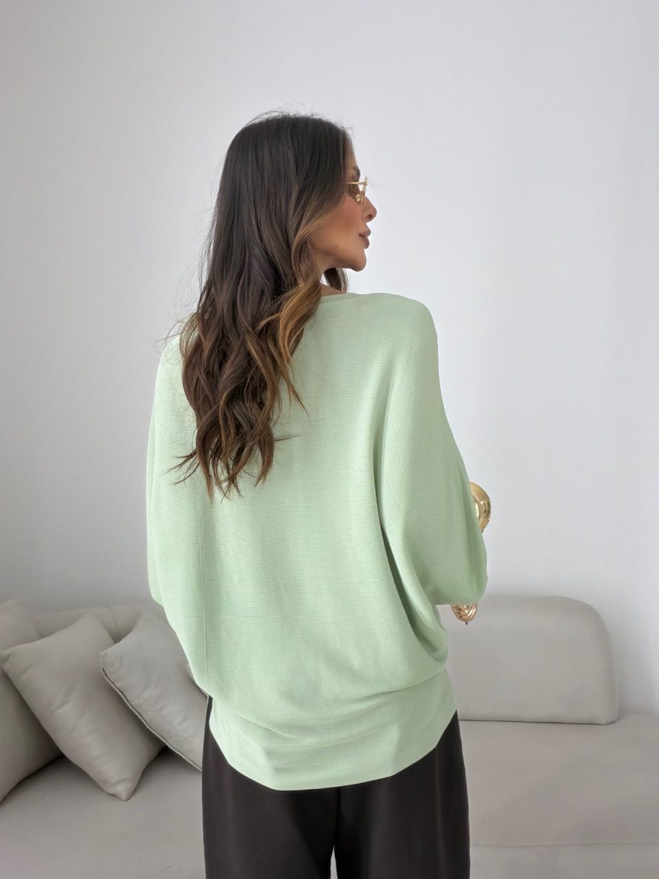 BLUSA GIANA MANGA MORCEGO VERDE