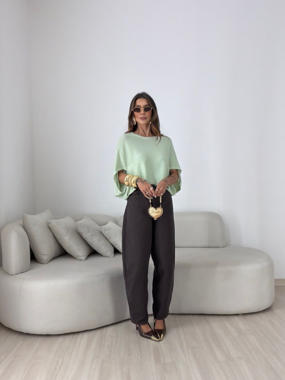 BLUSA GIANA MANGA MORCEGO VERDE