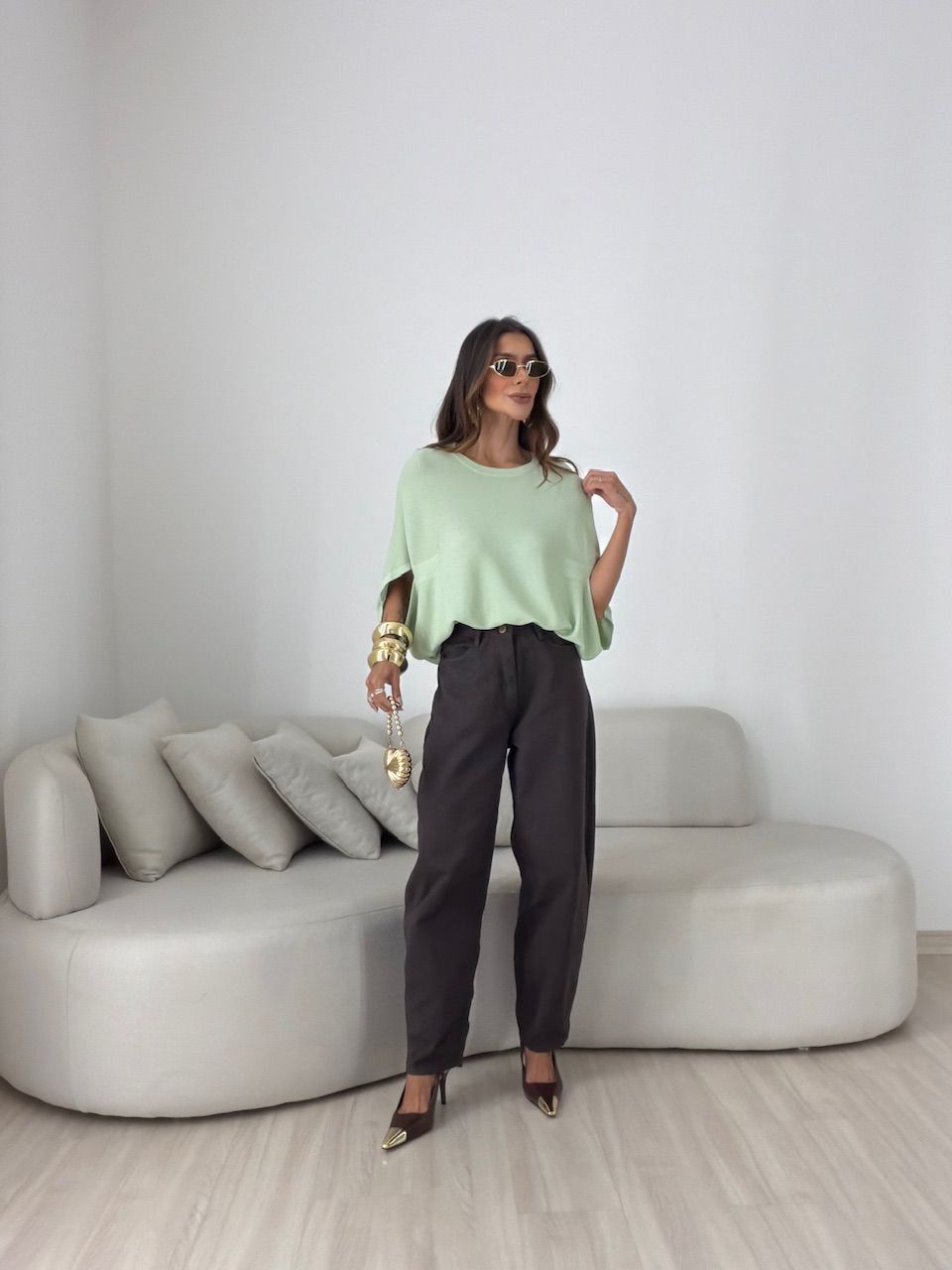 BLUSA GIANA MANGA MORCEGO VERDE