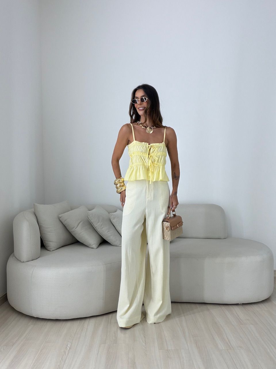 BLUSA KÁTIA ALCINHA AMARELA