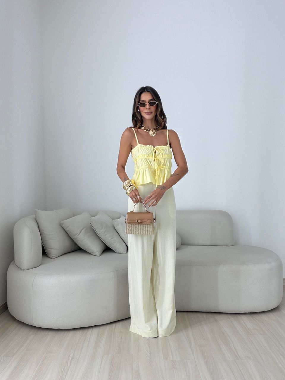 BLUSA KÁTIA ALCINHA AMARELA