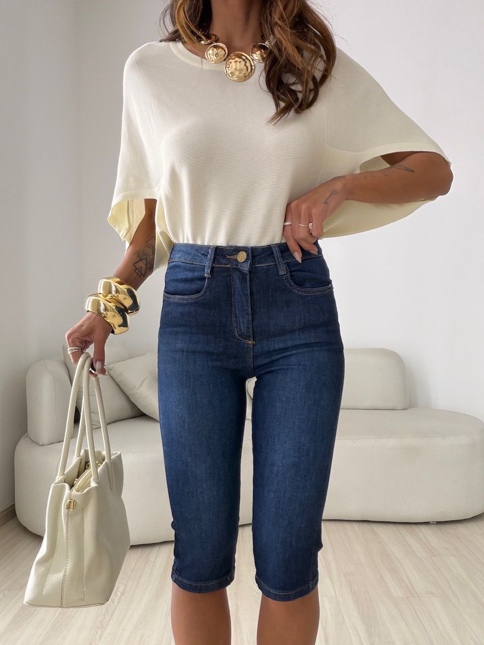 CALÇA CECÍLIA CAPRI JEANS ESCURO
