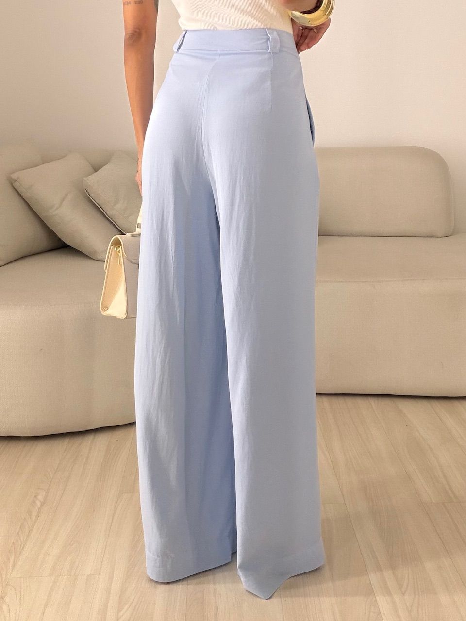 CALÇA EDILENE LINHO AZUL
