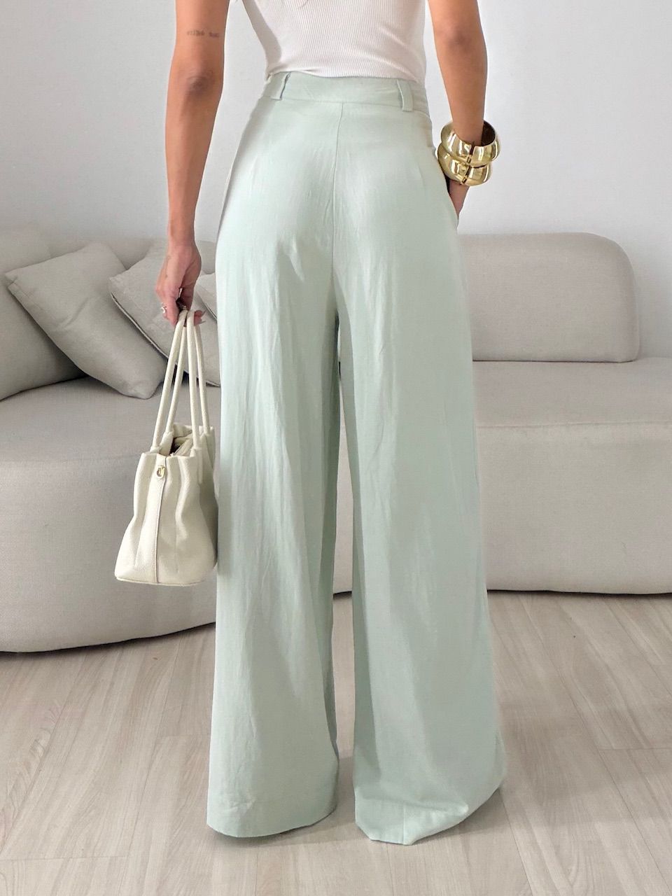 CALÇA EDILENE LINHO VERDE