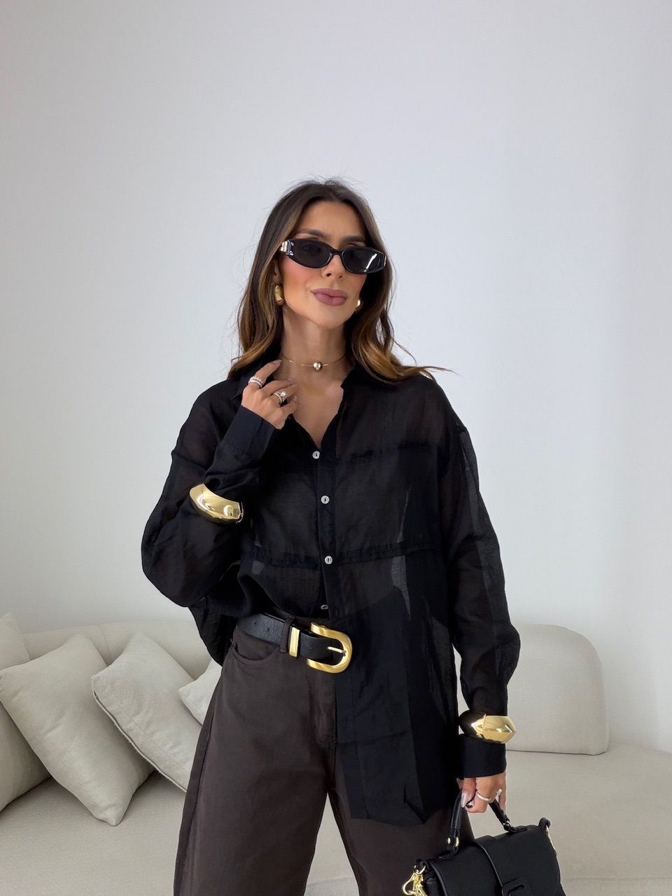 CAMISA BERENICE LISA PRETA