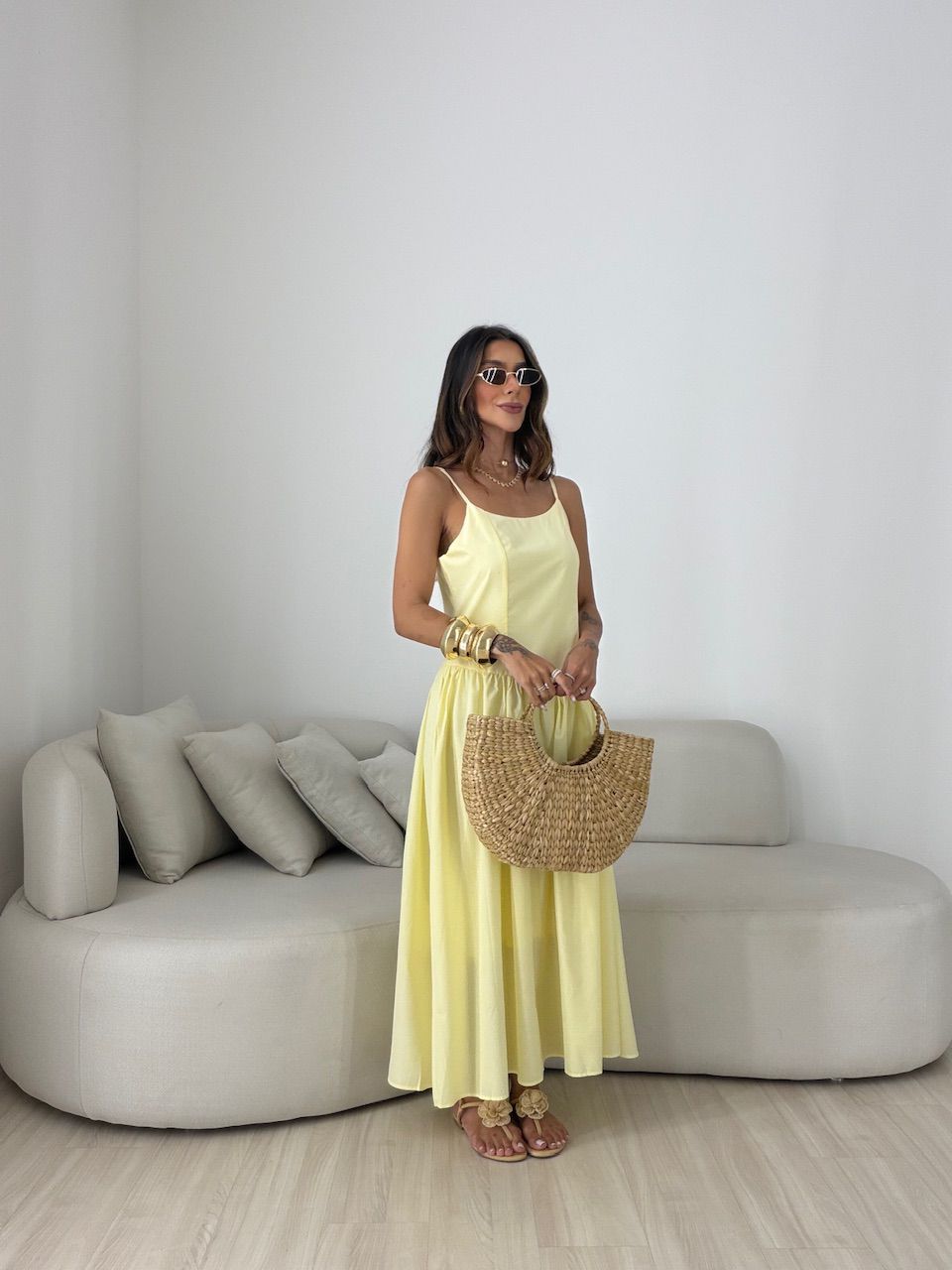 VESTIDO ALEXANDRA ALCINHA AMARELO - 0081810111 - CAROLLA FERRARO