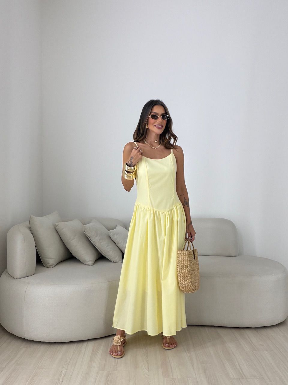 VESTIDO ALEXANDRA ALCINHA AMARELO